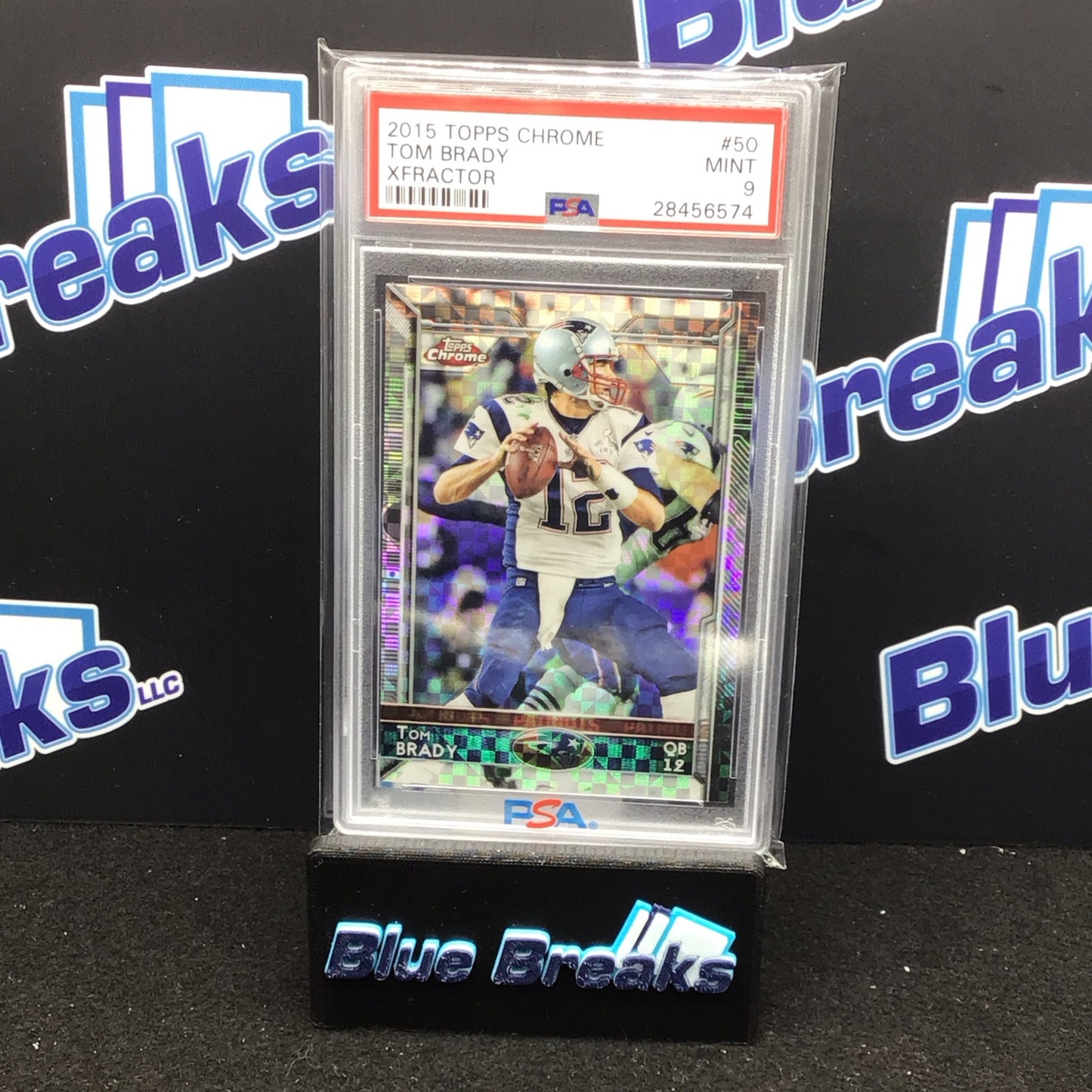 2015 Topps Chrome Xfractor Tom Brady #50 PSA 9 Patriots