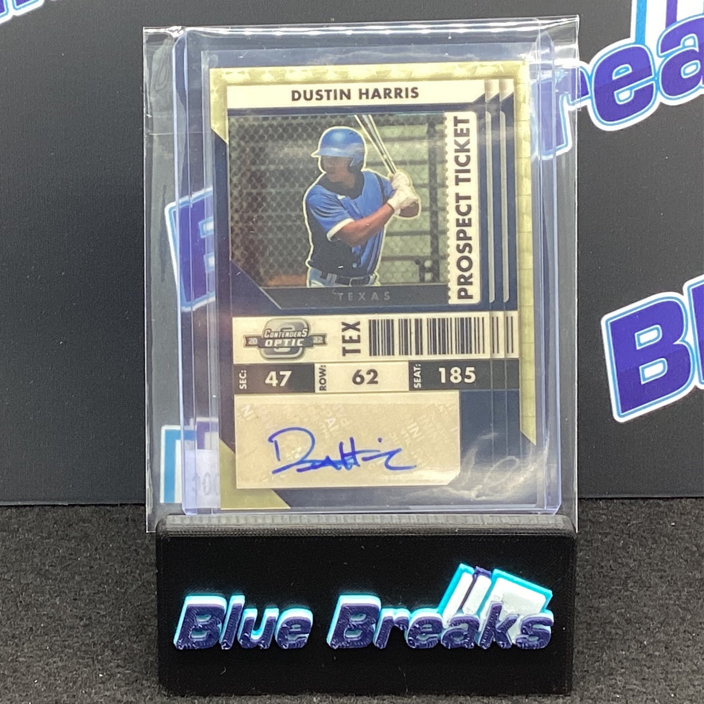 2022 Panini Contenders Optic Prospect Ticket Dustin Harris 1/1 #PTO-DH Rangers