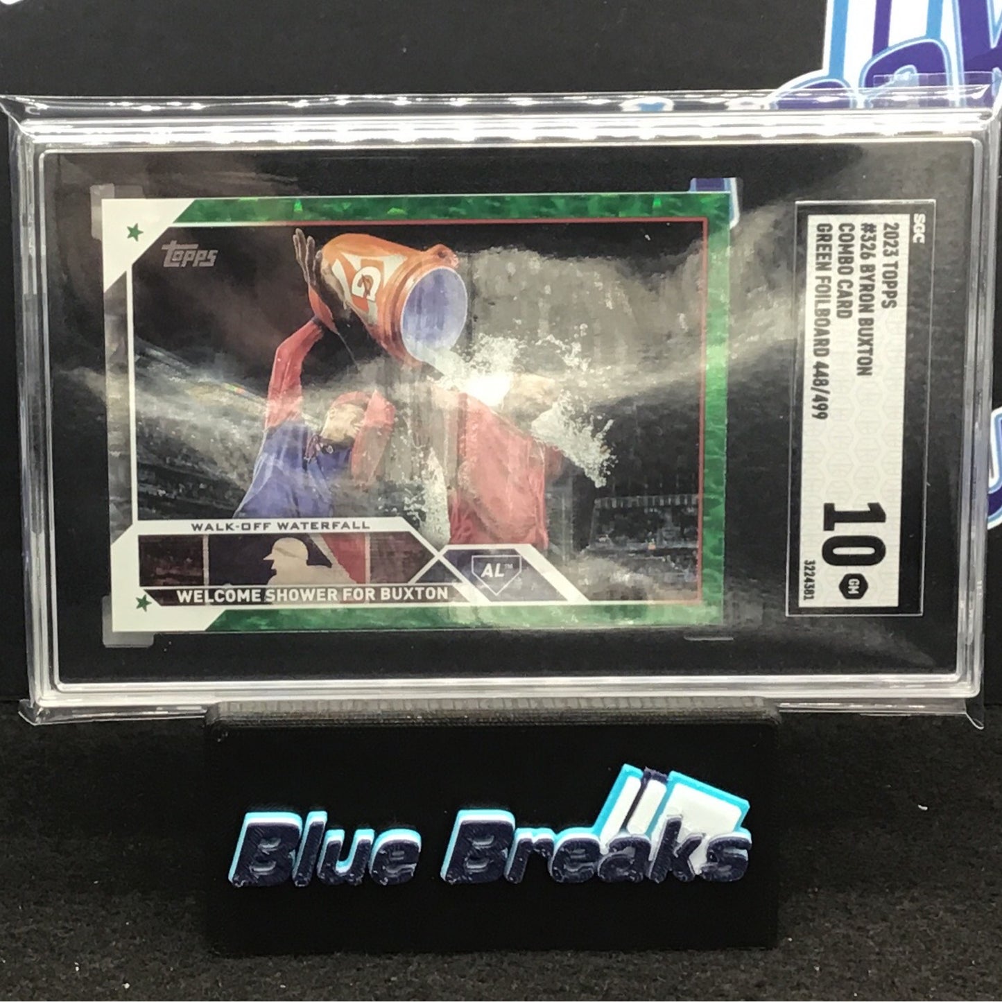 2023 Topps Series One Green Foilboard Byron Buxton Combo Card 448/499 #326 SGC 10