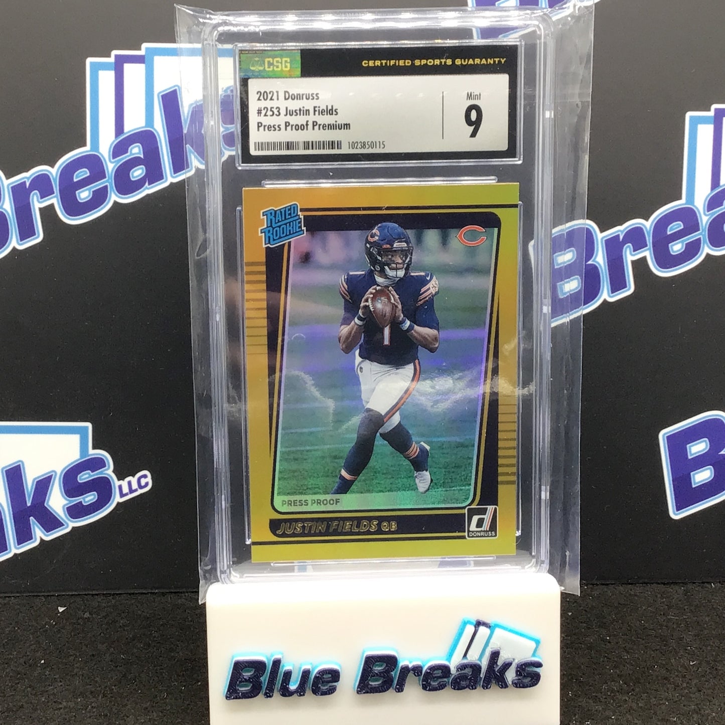 2021 Donruss - Justin Fields - Press Proof Premium #253 - CSG 9 - Chicago Bears
