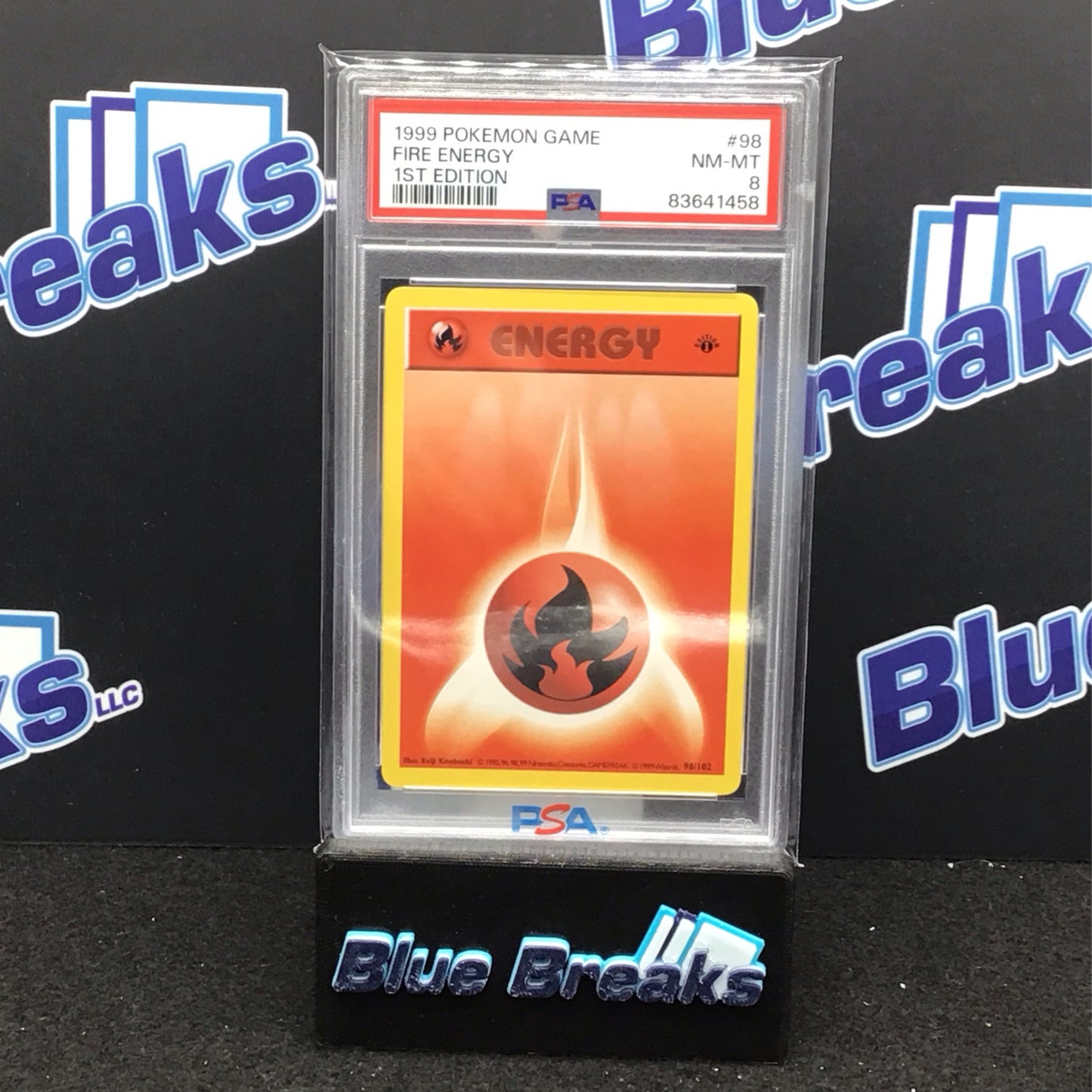 1999 Pokémon Game 1st Edition Fire Energy #98 PSA 8