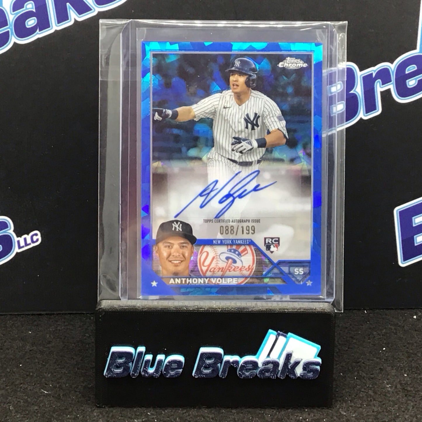 2023 Topps Chrome blue ice Anthony Volpe auto 088/199 #USA-AV Yankees
