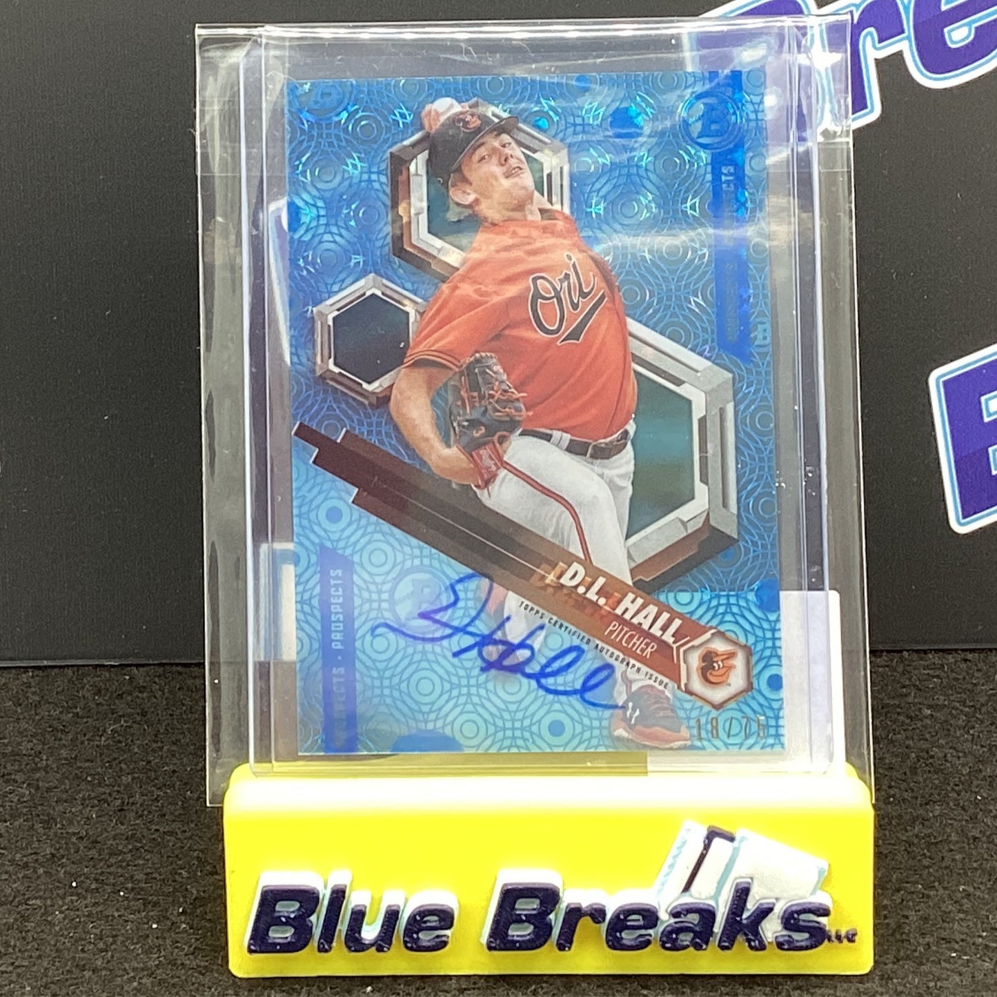2018 Bowman Prospects DL Hall auto 18/75 #PHT-DH Orioles