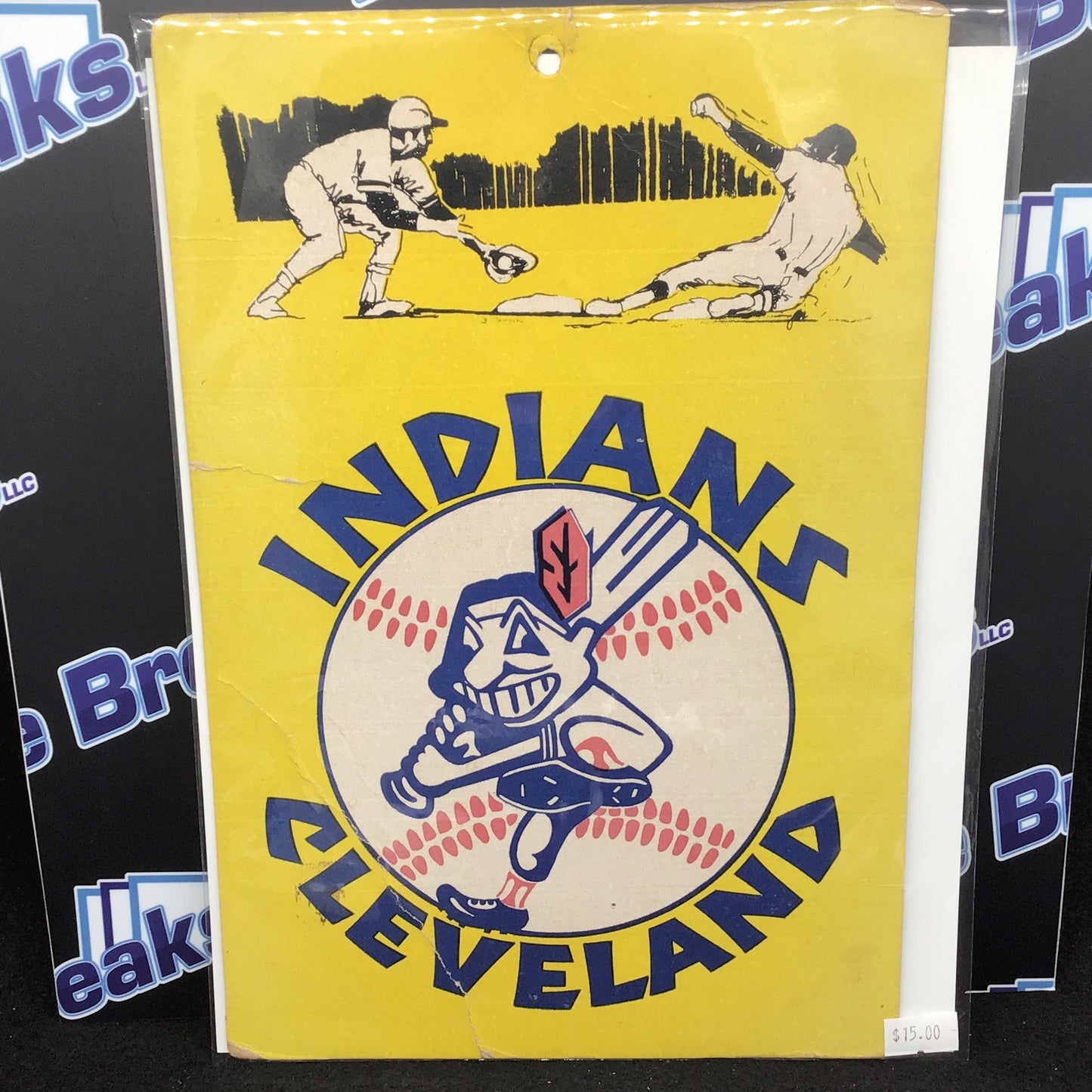 Yellow Cleveland Indians Poster