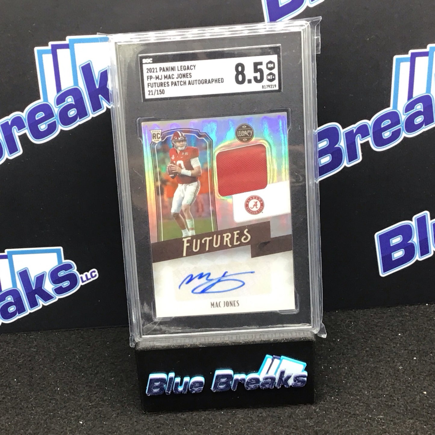 2021 Panini Legacy Futures Mac Jones relic auto 21/150 #FP-MJ SGC 8.5 Patriots
