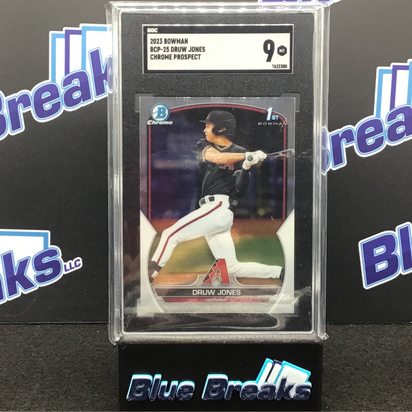 2023 Bowman - Druw Jones - Chrome Prospect - BCP-25 - SGC 9 - Arizona Diamondbacks