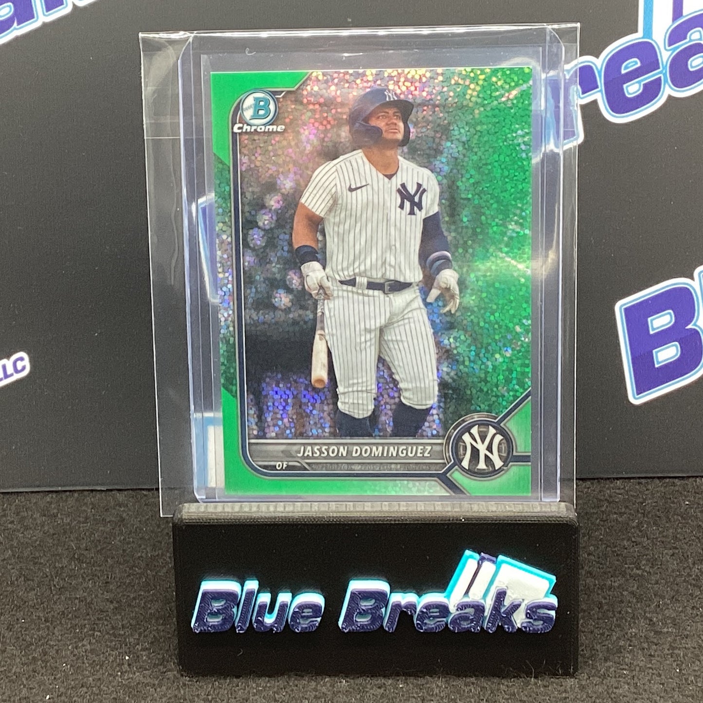 2022 Bowman Chrome Green Sparkle Jasson Dominguez 50/99 #BDC-75 Yankees