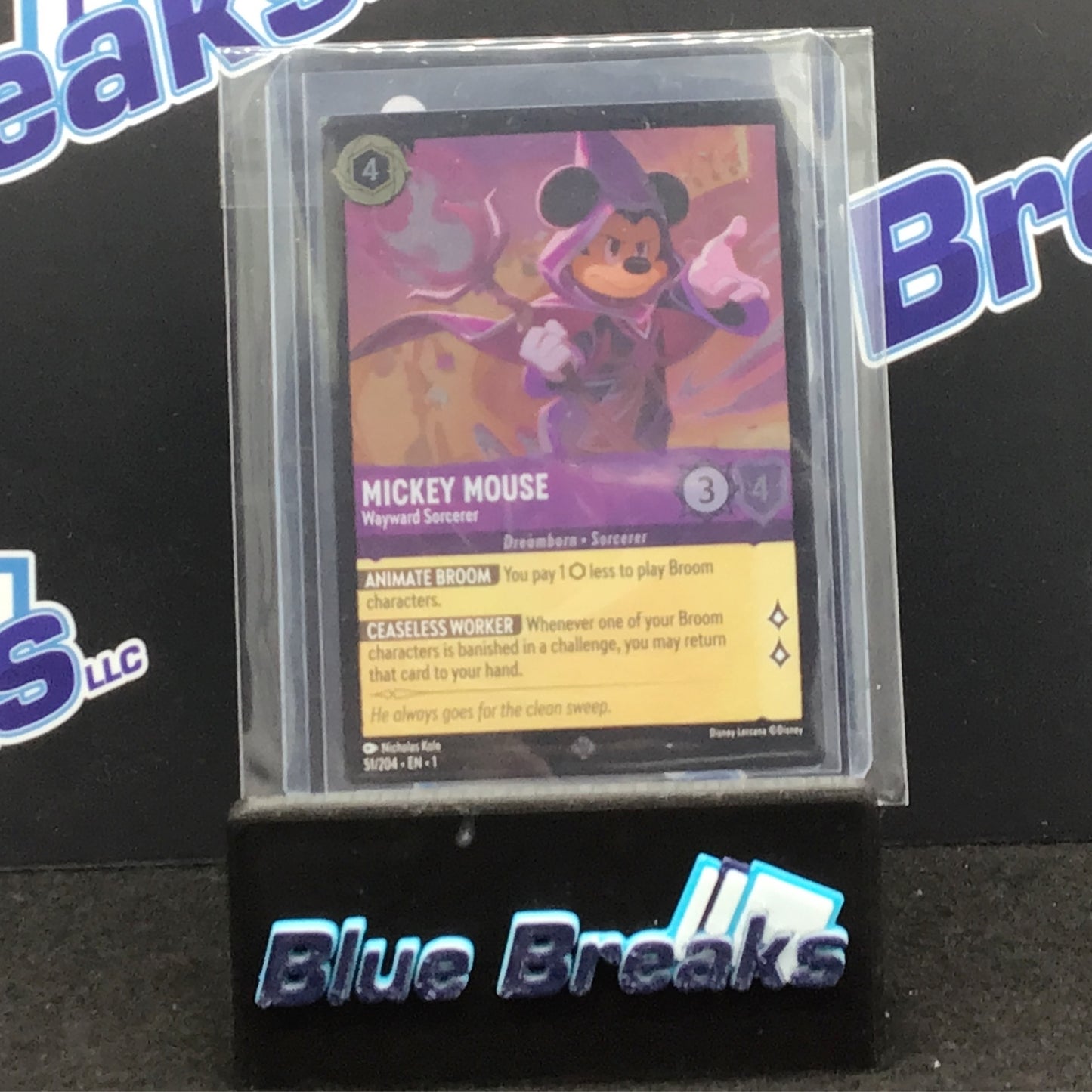 2023 Disney Lorcana Super Rare Mickey Mouse Wayward Sorcerer Foil 51/204