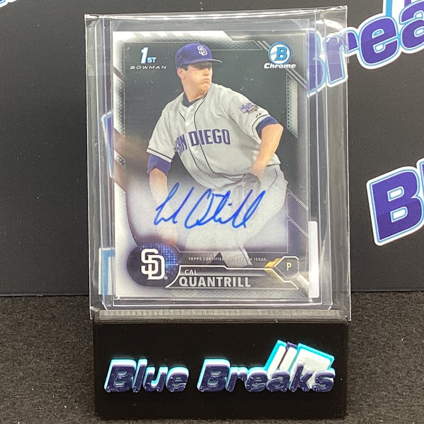 2016 Bowman Chome 1st Bowman Cal Quantrill auto #CDA-CO Padres