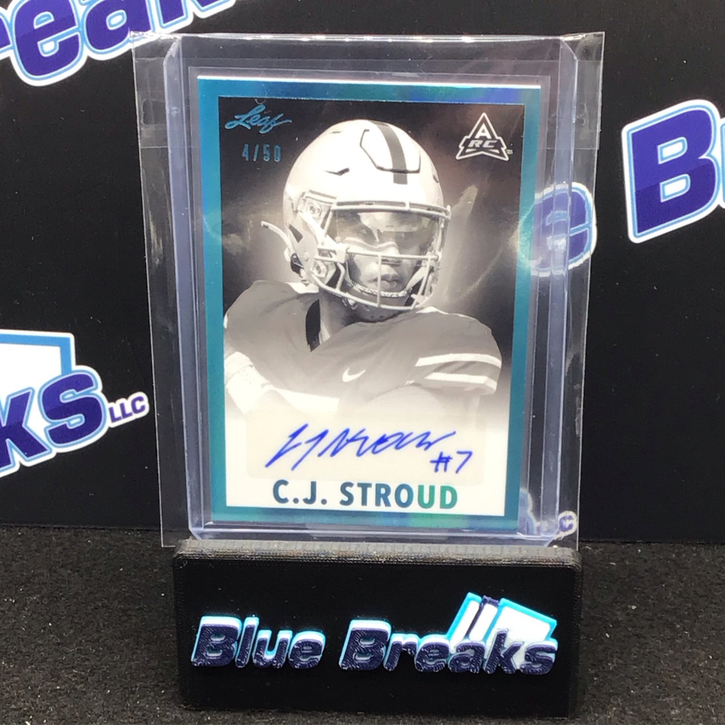 2021 Leaf 1960 Signatures CJ Stroud 4/50 RC #BW-CJS Texans