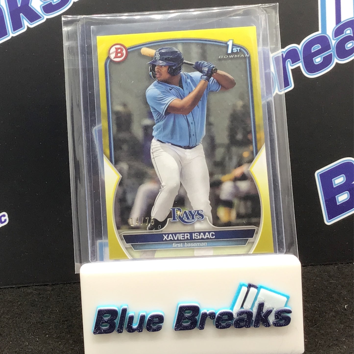 2023 Topps - Bowman Paper - Xavier Isaac - Yellow - 14/75 - 1st - Tampa Bay Rays