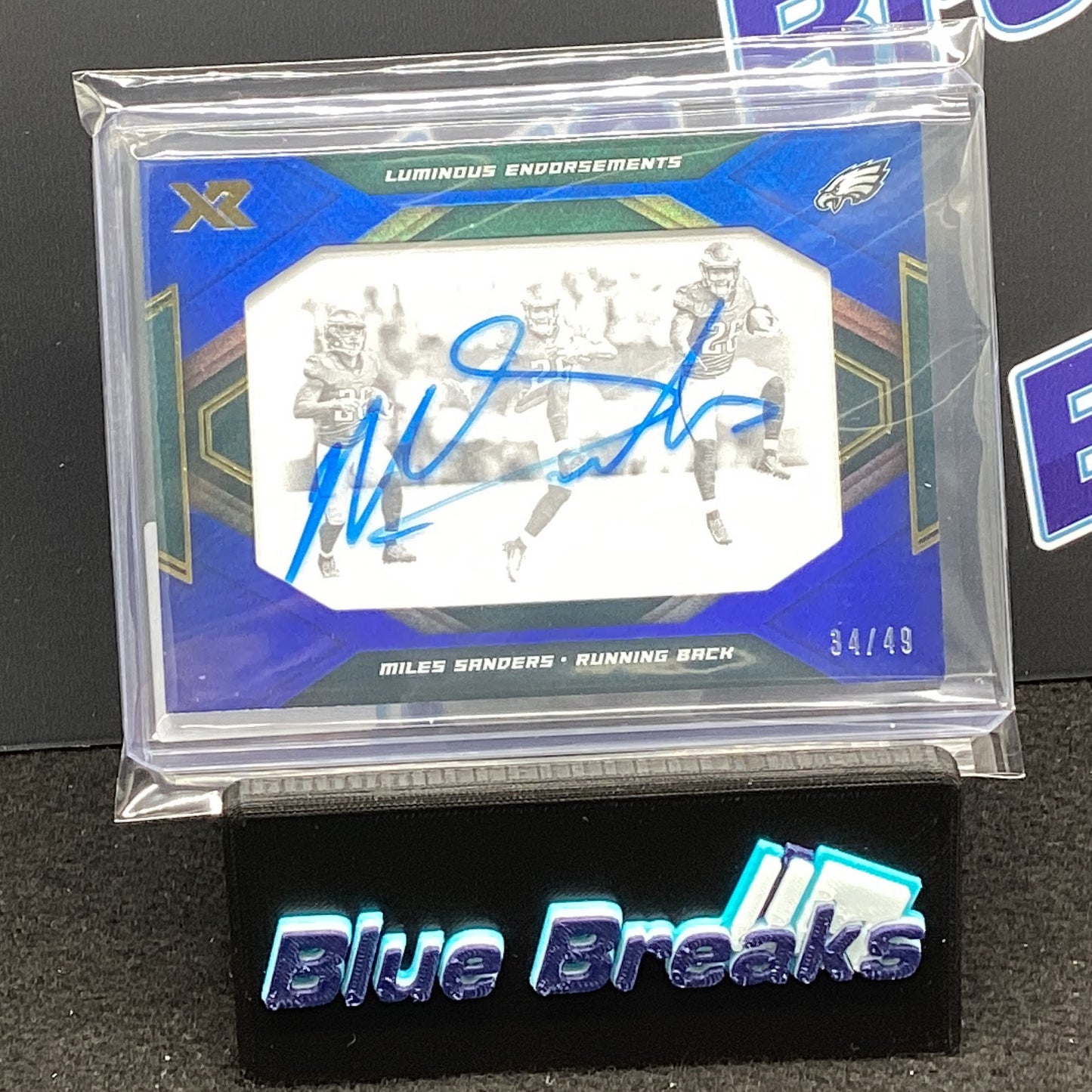 2019 Panini Xr Luminous Endorsements Miles Sanders 34/49 #LE-MS Eagles