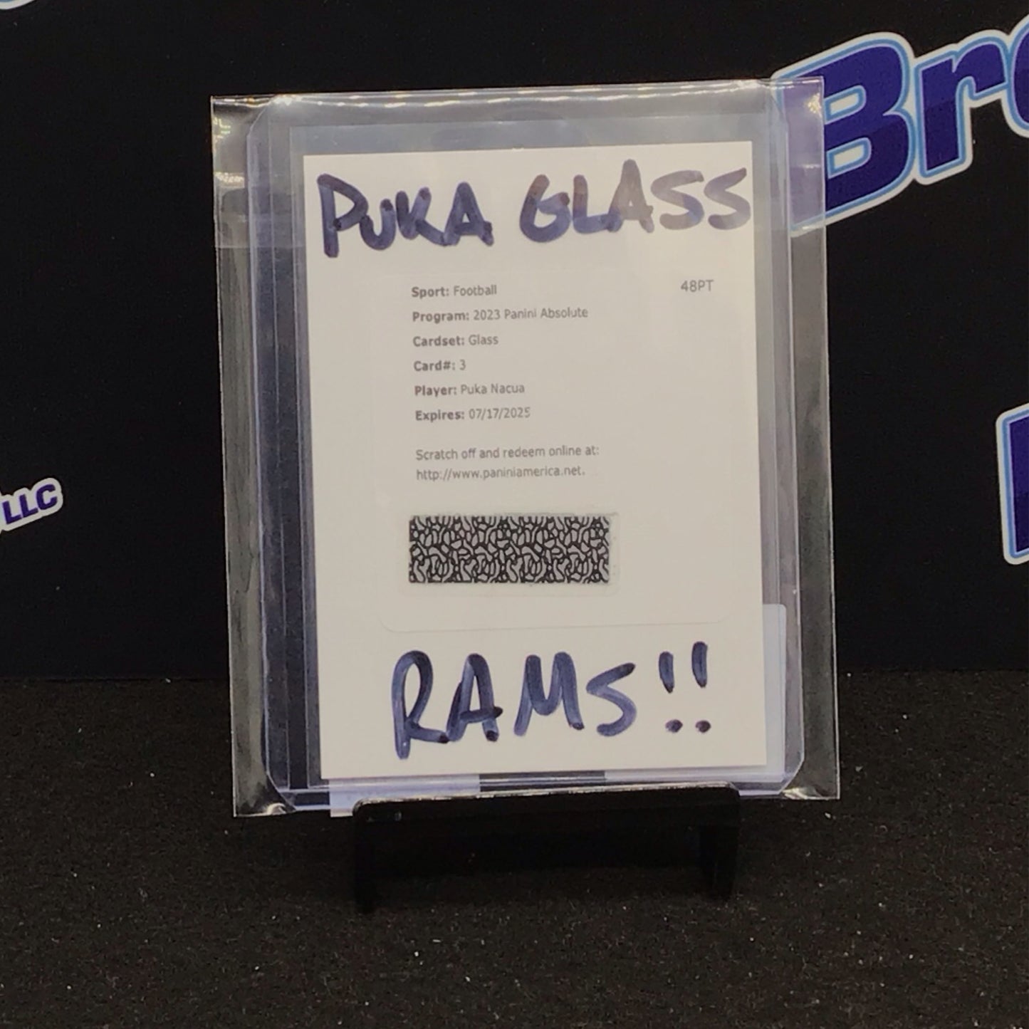 2023 Panini Absolute Glass Puka Nacua Redemption #3 Rams
