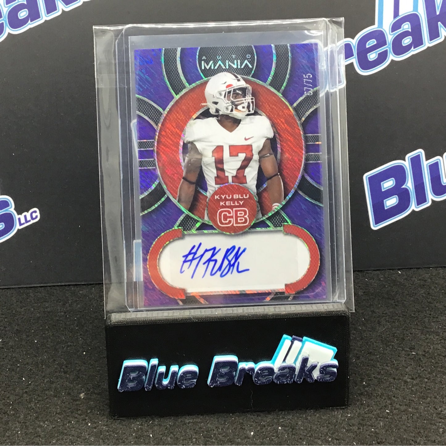 2022 Wild Card - Auto Mania - Kyu Blu Kelly - 67/75 - Baltimore Ravens