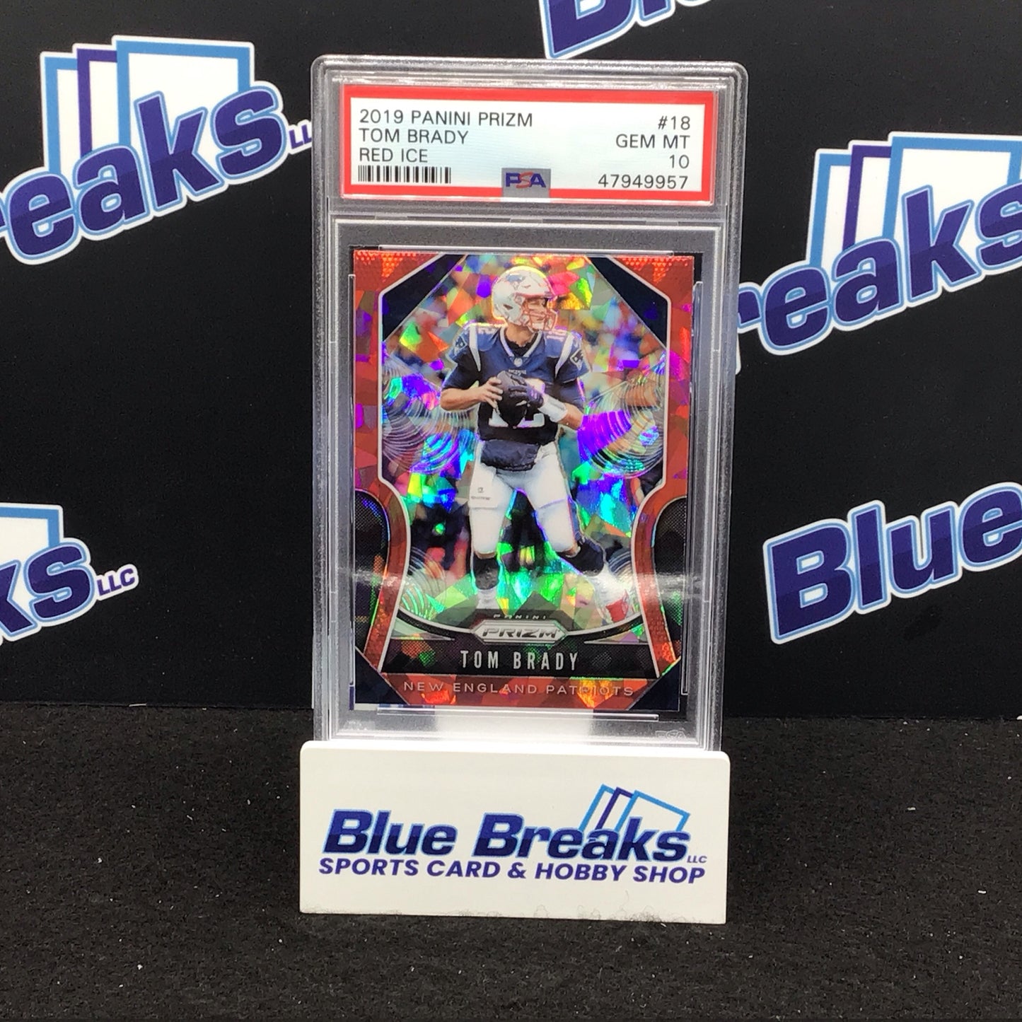 2019 Panini Prizm Red Ice Tom Brady #18 PSA 10 Patriots