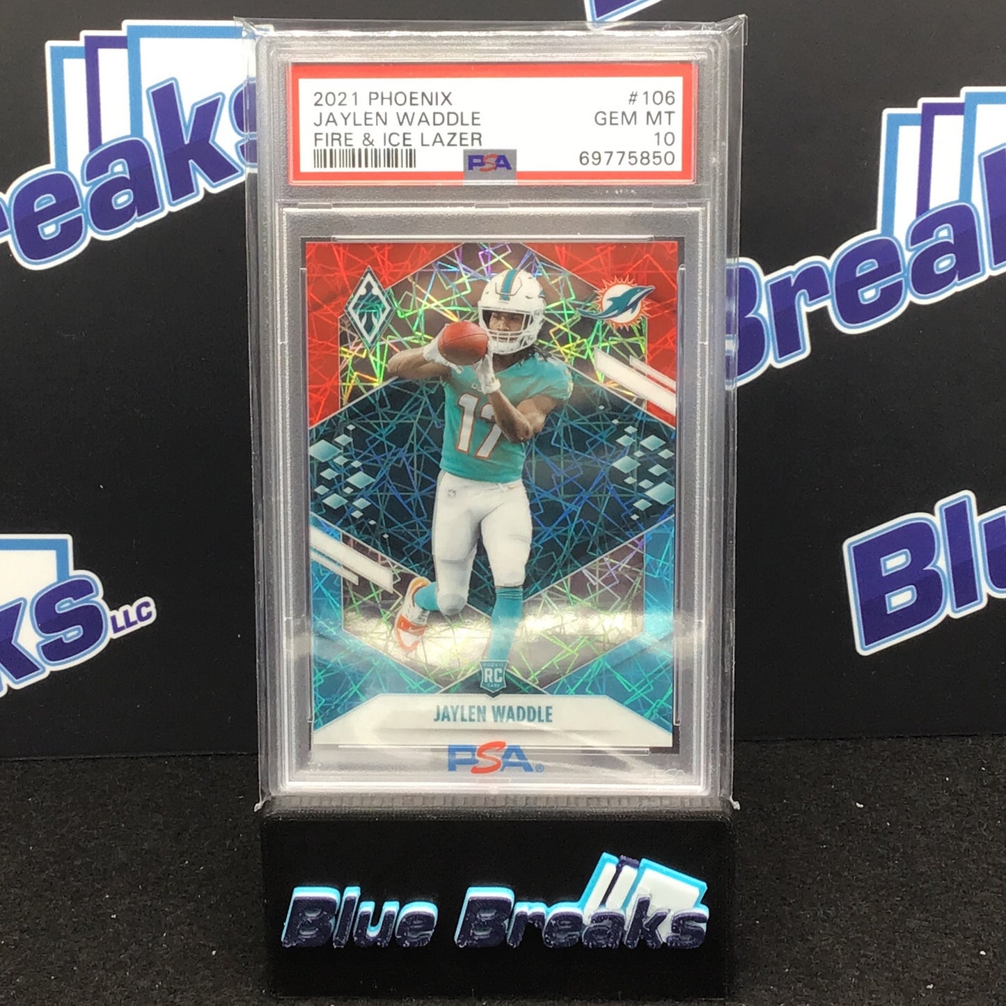 2021 Phoenix - Jaylen Waddle - Fire & Ice Lazer - PSA 10 - 106 - Miami Dolphins