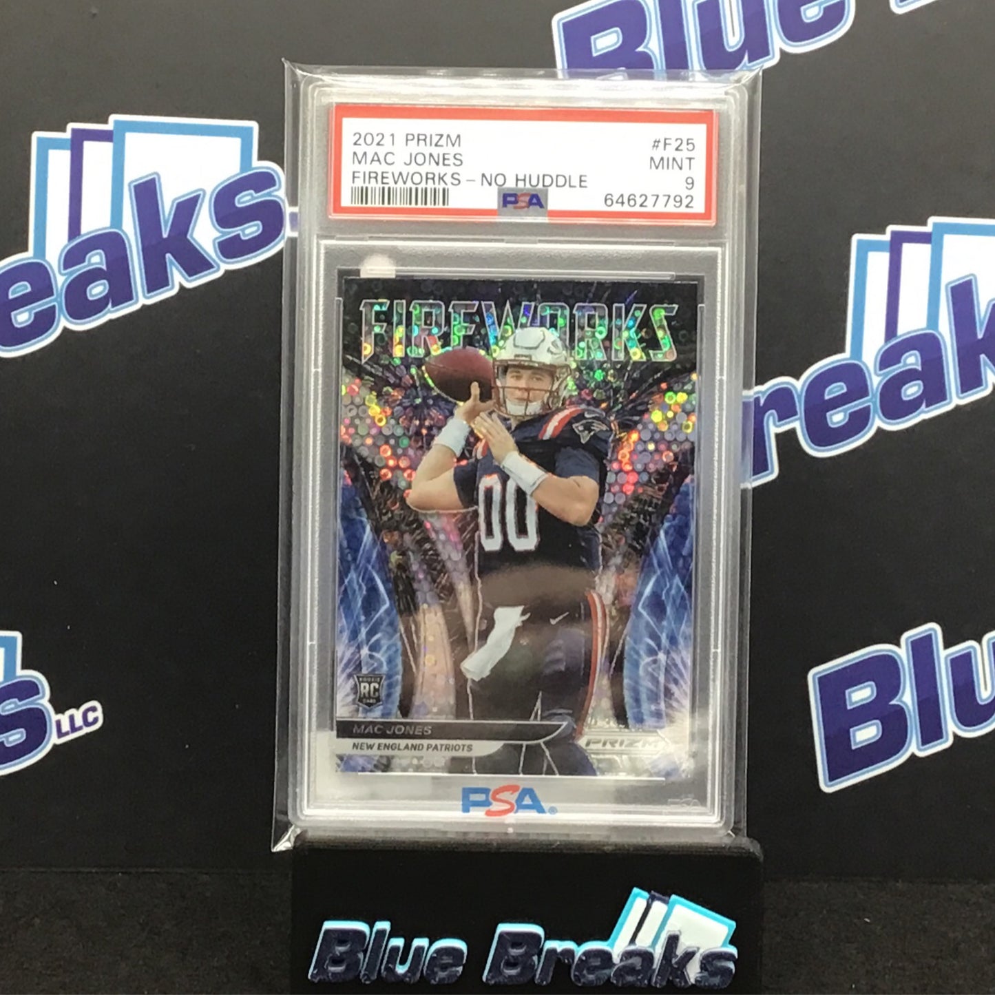 2021 Panini Prizm Fireworks No Huddle Mac Jones RC #F-25 PSA 9 Patriots