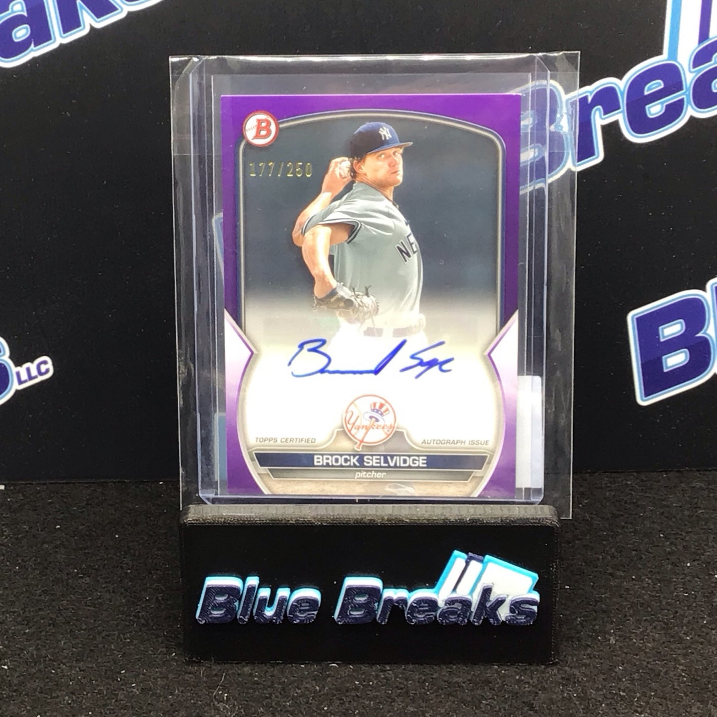 2023 Bowman Purple Prospect Auto Brock Selvidge 177/250 #PPA-BS - New York Yankees