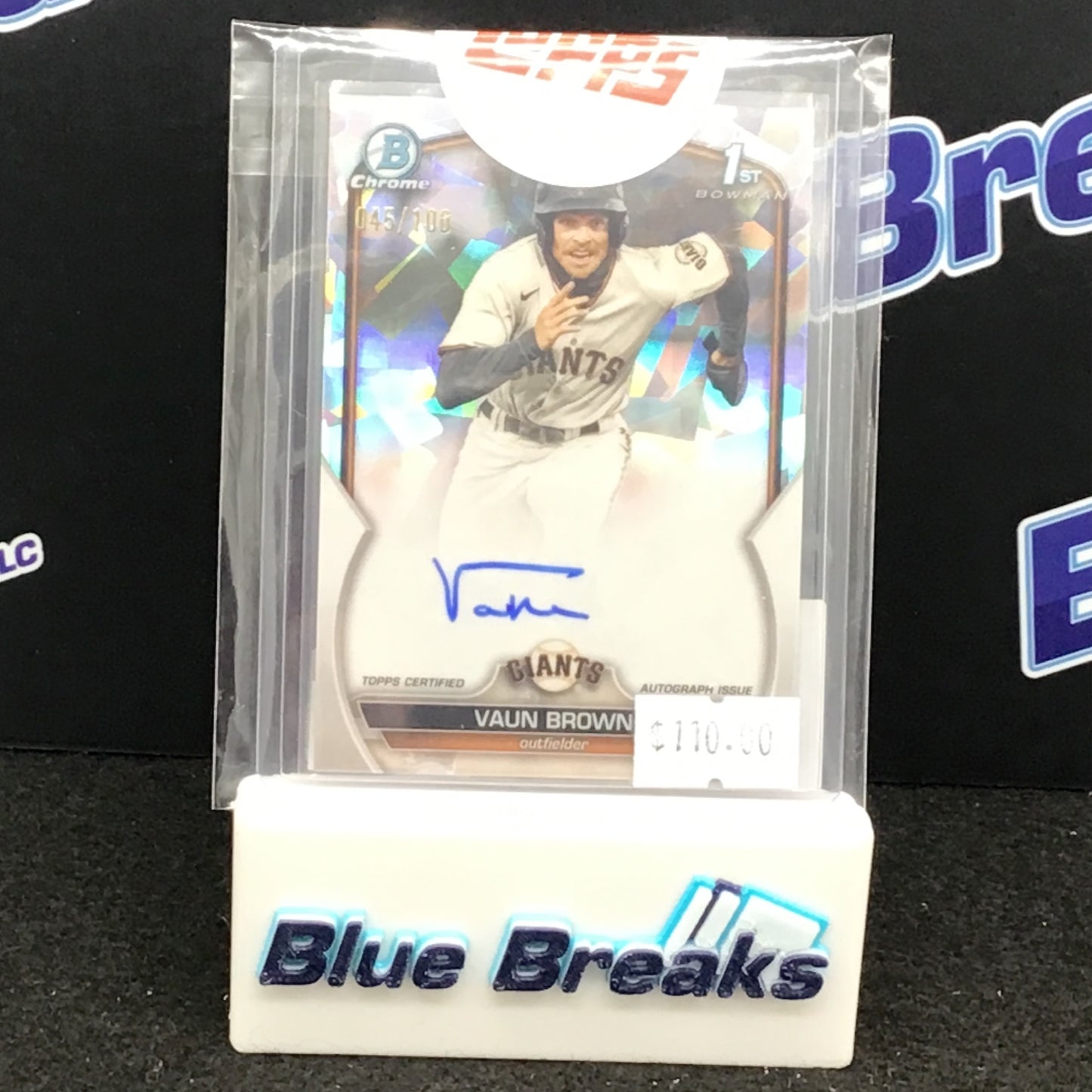 2023 Bowman Chrome Vaun Brown auto 045/100 #CPA-VB Giants