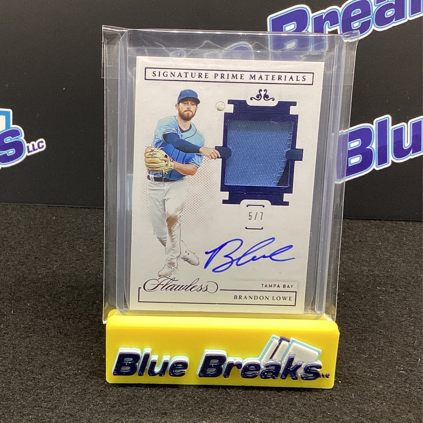 2021 Flawless Baseball- Brandon Lowe - Prospect/Patch/Auto -Sapphire SSP#5/7! TB