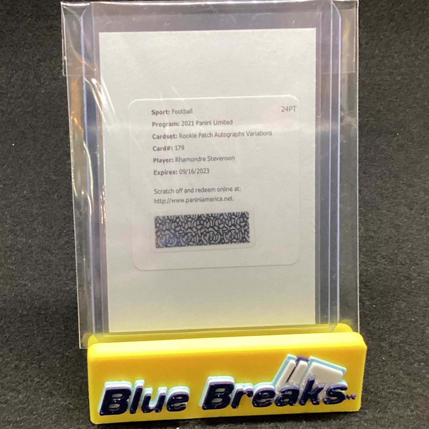 2021 Panini Limited - Rhamondre Stevenson Redemtpion RPA