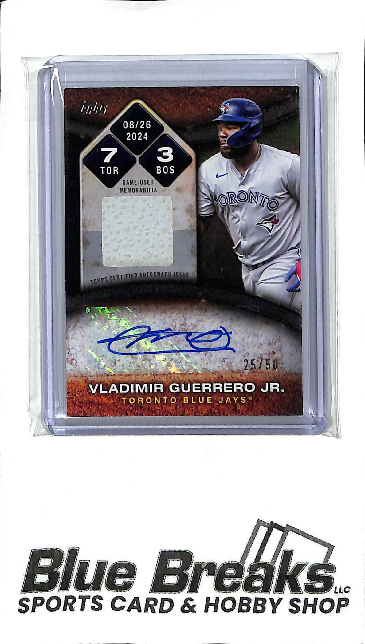 2025 Topps Series 2 Vladimir Guerrero Jr auto game used base 25/50 