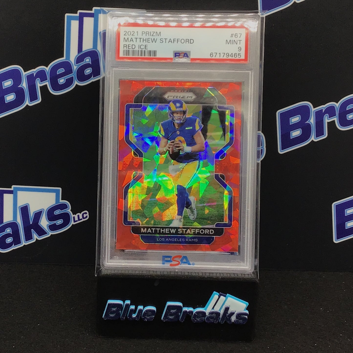 2021 Prizm - Matthew Stafford - Red Ice - Los Angeles Rams - #67 - PSA 9