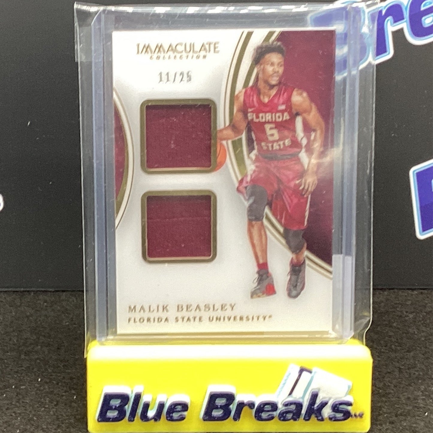 2016 Panini Immaculate Malik Beasley dual relic 11/25 #30 Florida State