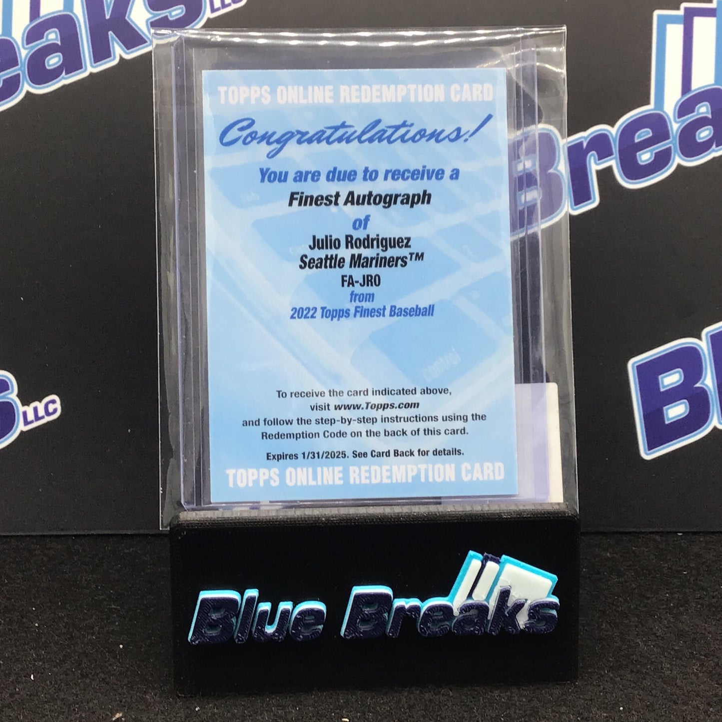 2022 Topps Finest Julio Rodriguez auto Redemption #FA-JRO Mariners