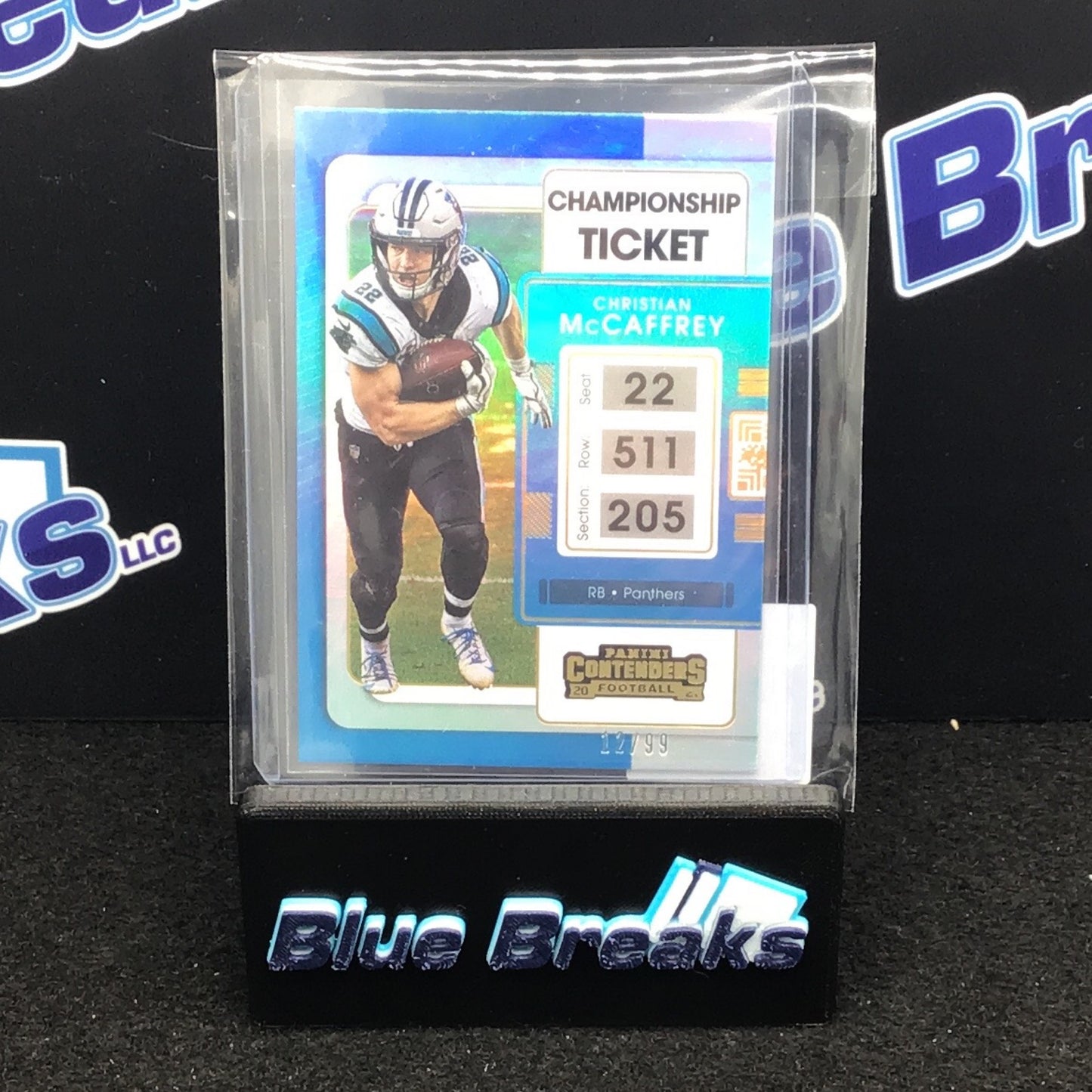 2021 Panini Contenders Championship Ticket Refractor Christian McCaffrey 12/99 #15 Panthers