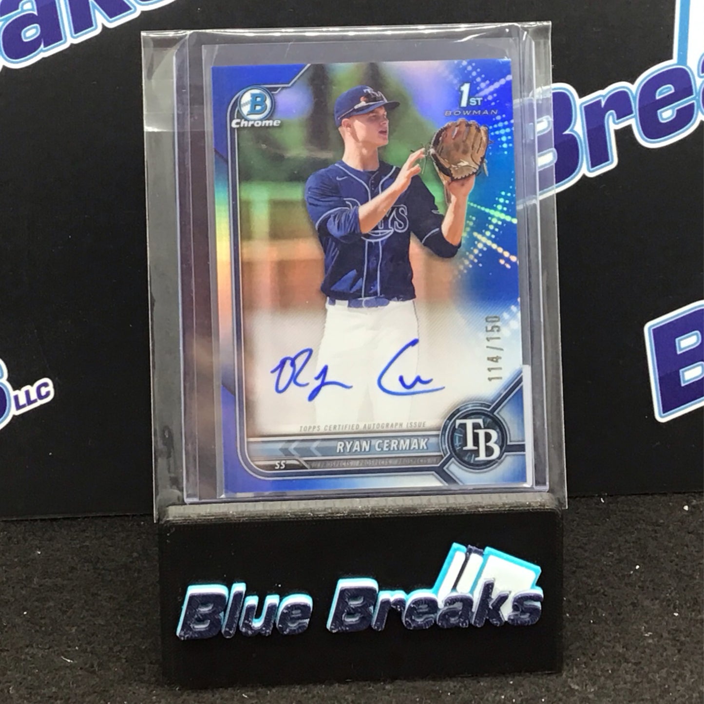 2022 Bowman Chrome 1st Bowman blue Ryan Cermak auto 114/150 #CDA-RCK Rays