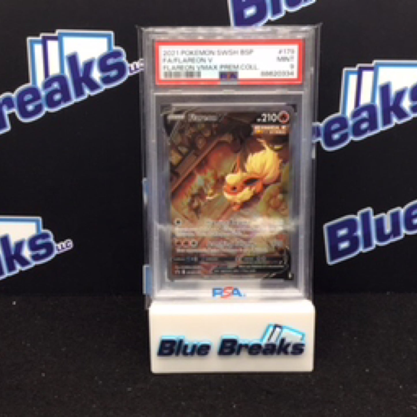 2021 Pokémon SWSH Flareon VMAX Premium Collection Full Art Flareon V #179 PSA 9