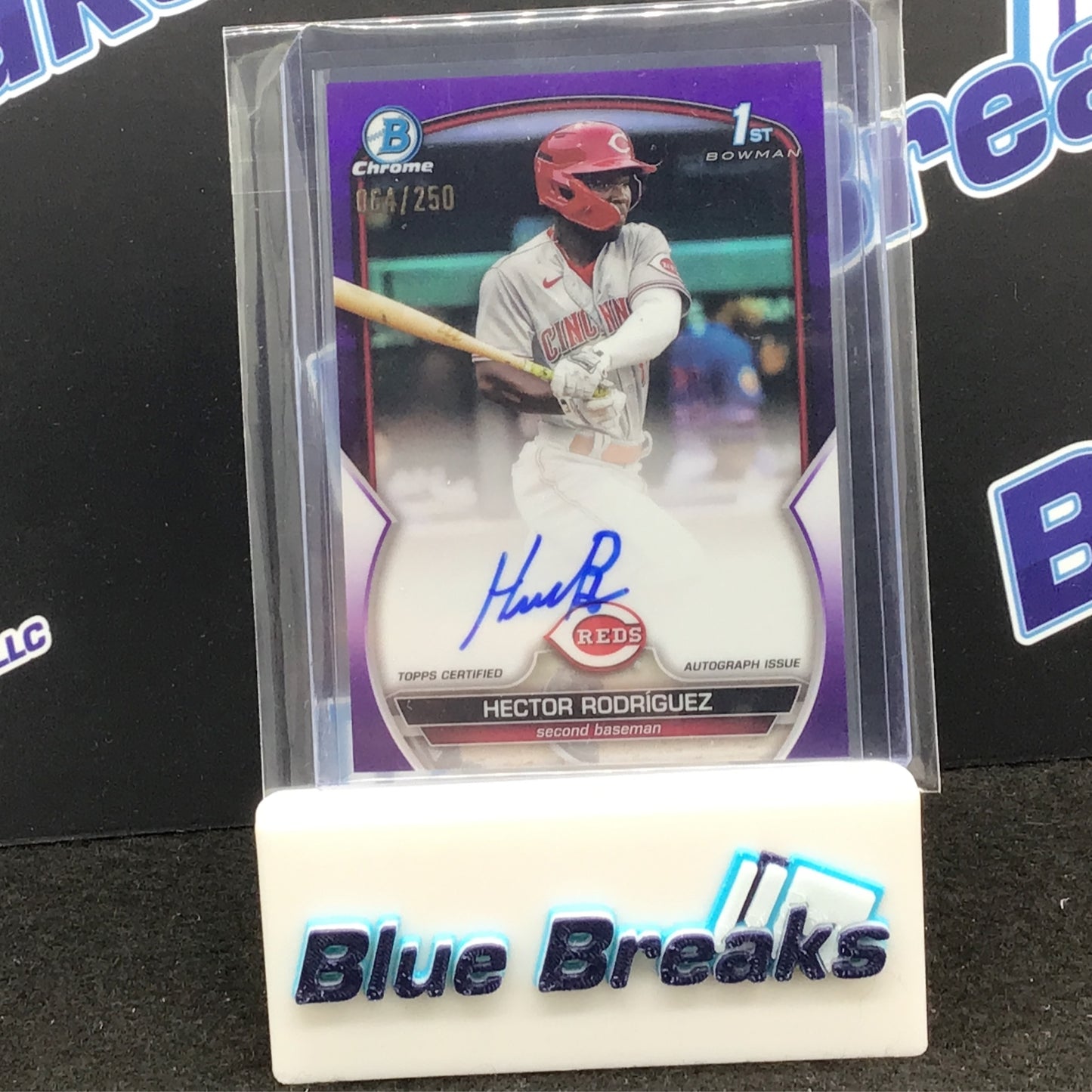 2023 Topps - Bowman Chrome - Hector Rodriguez - 1st - 64/250 - Purple - Auto - Cincinnati Reds