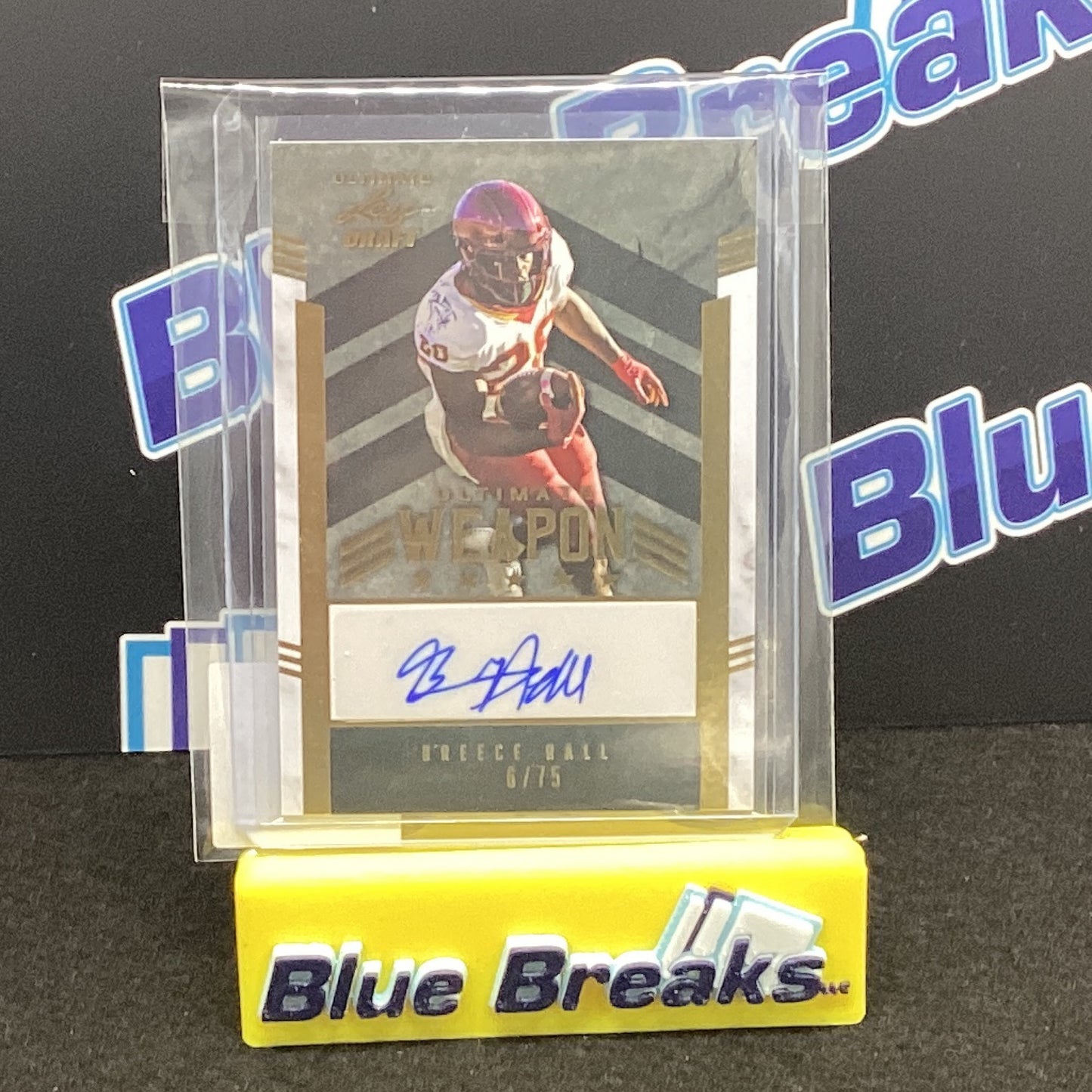 2022 Ultimate Leaf Draft Ultimate Weapon Breece Hall auto 6/75 UW-BH1