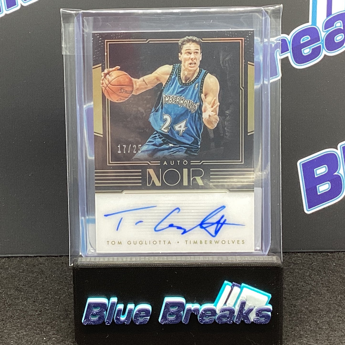 2017-18 Panini Noir Tom Gugliotta auto 17/25 #ANC-TG Timberwolves