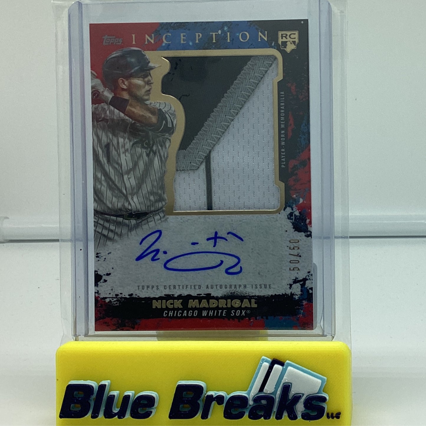 2021 Topps Inception Nick Madrigal autograph jumbo patch 50/50 #AJP-NM