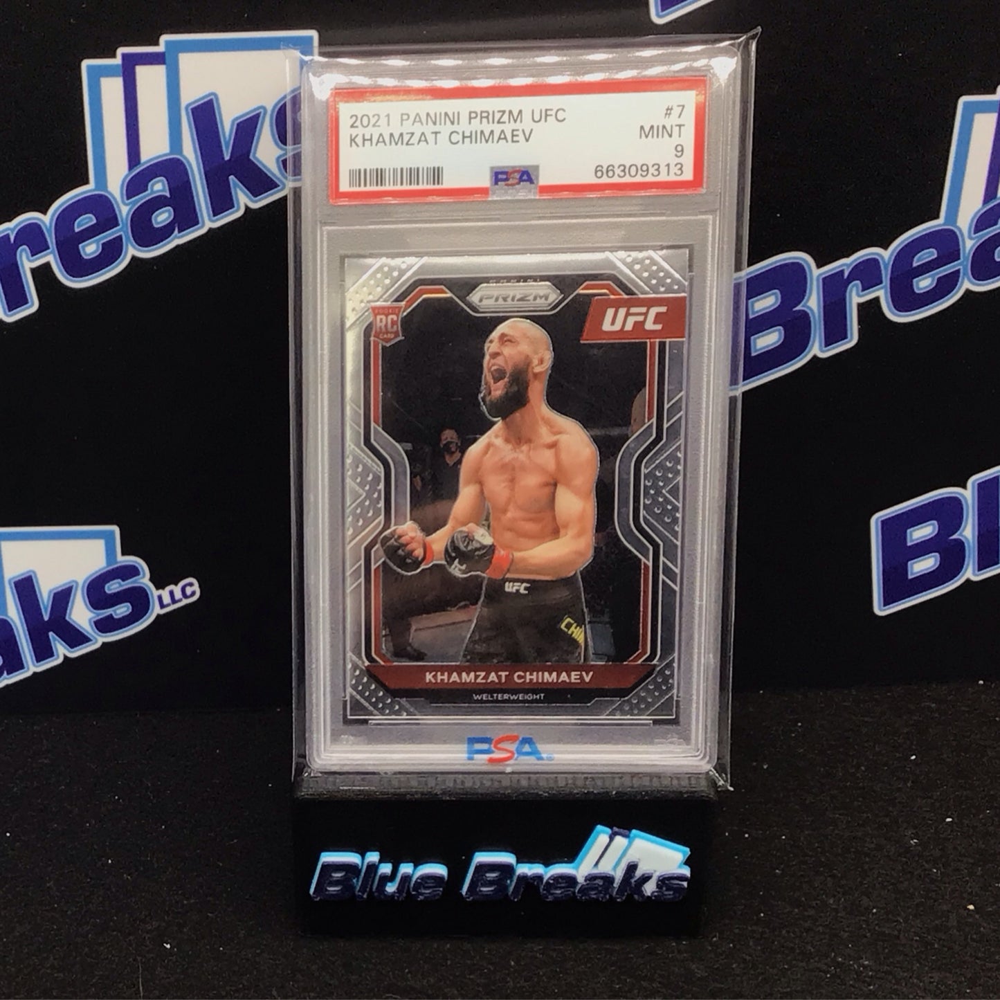 2021 Panini Prizm Khamzat Chimaev #7 PSA 9 UFC