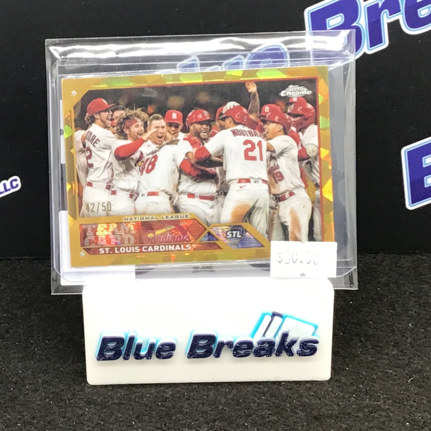 2023 Topps Chrome Sapphire Gold Cracked Ice St. Louis Cardinals 42/50 #234 Cardinals