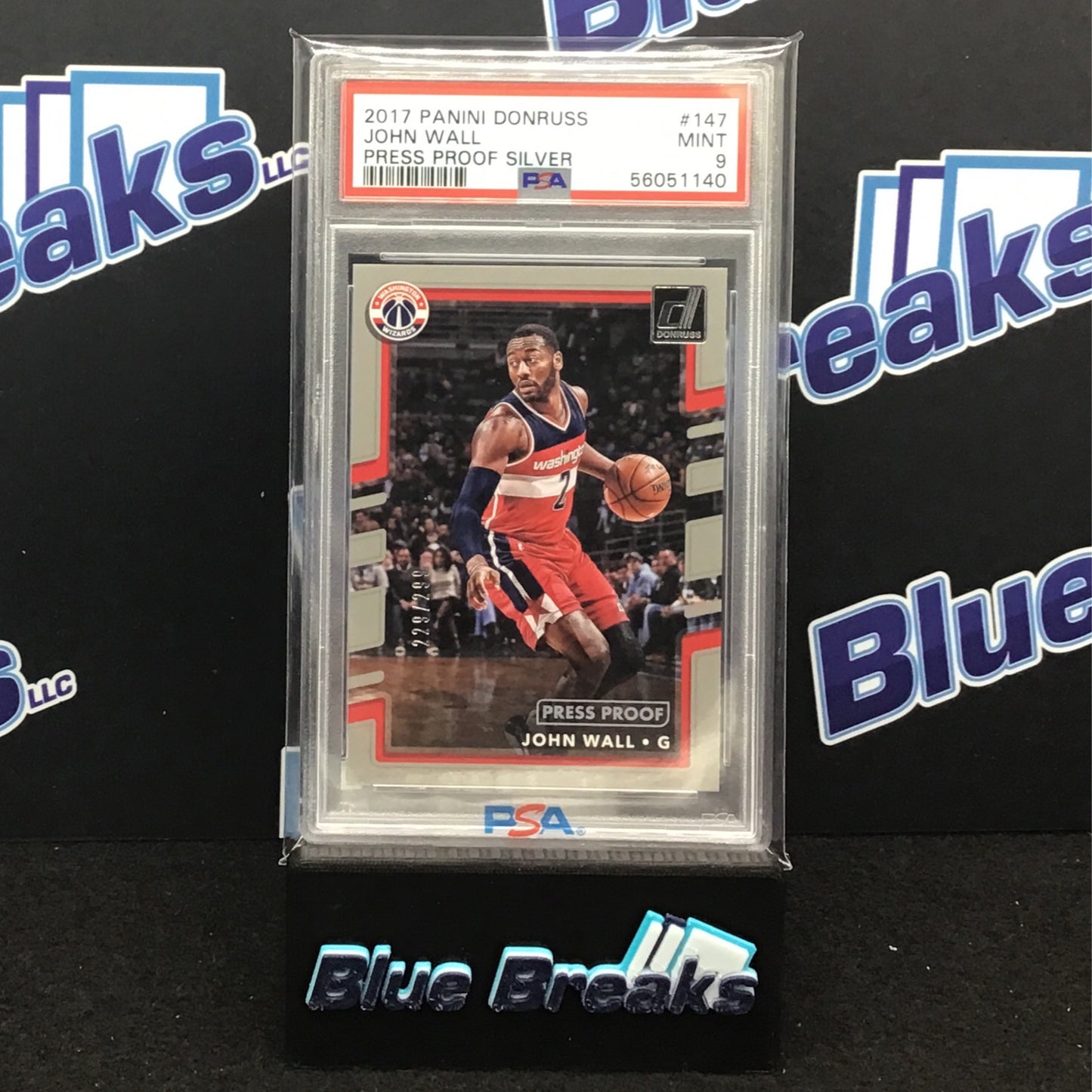 2017 Panini Donruss - John Wall - Press Proof Silver 229/299 - Washington Wizards - PSA9