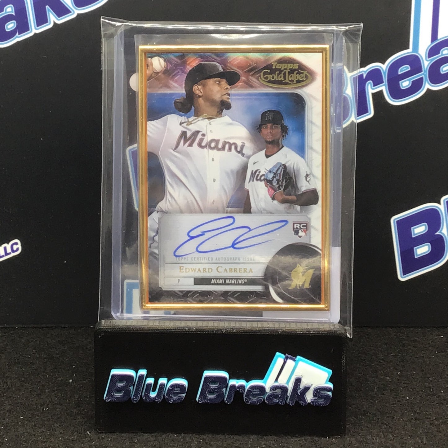 2022 Topps Gold Label Framed Edward Cabrera auto #FA-EC Marlins