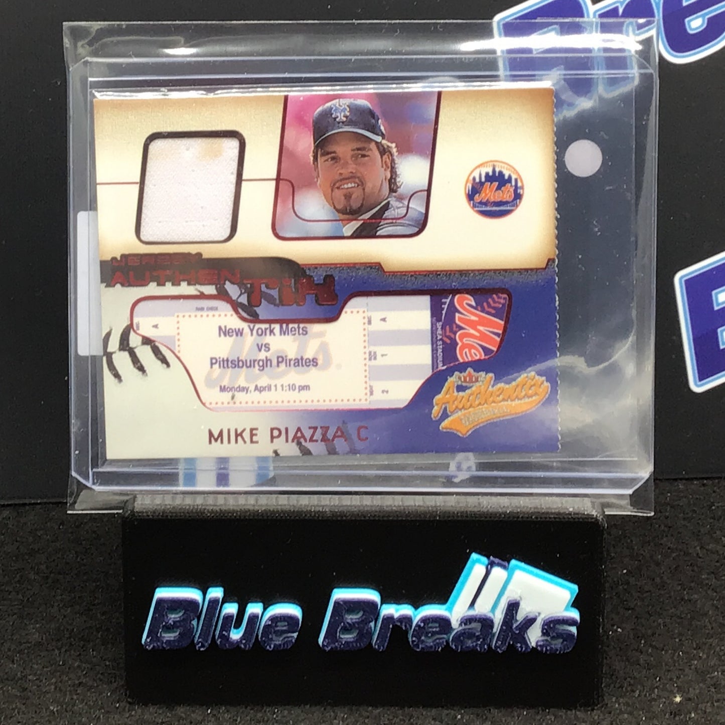 2002 Fleer Authentix Mike Piazza relic #JA-MP Mets