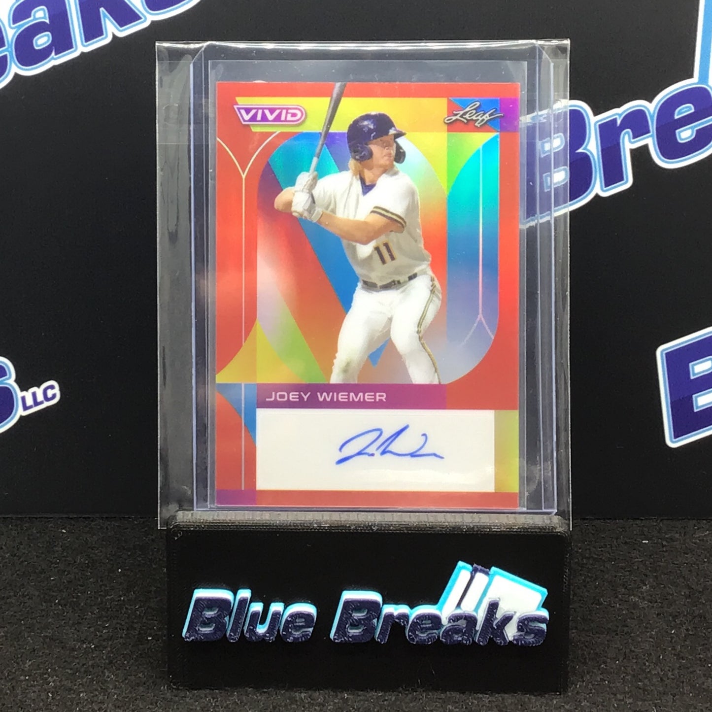 2022 Leaf - Vivid - Joey Wiemer - Auto - 17/35 - Milwaukee Brewers