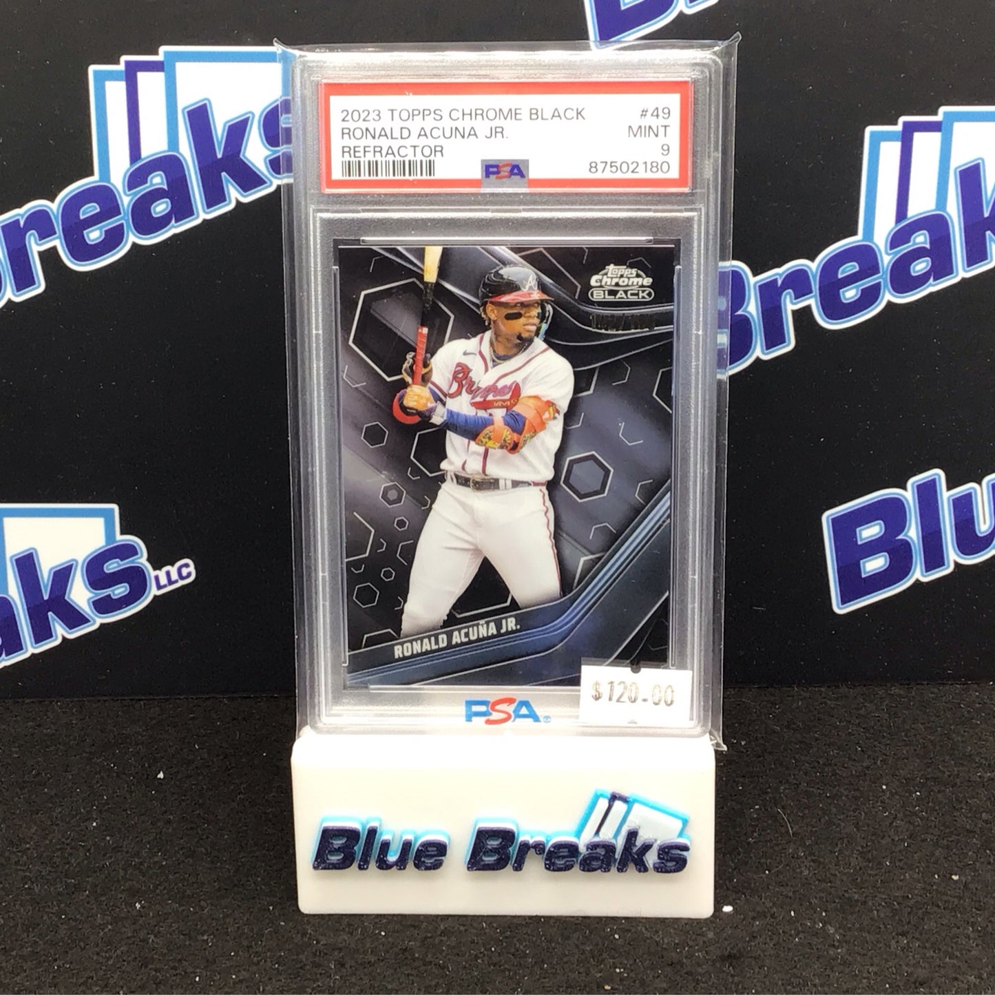 2023 Topps Chrome Black Refractor Ronald Acuna Jr 142/199 #49 PSA 9 Braves