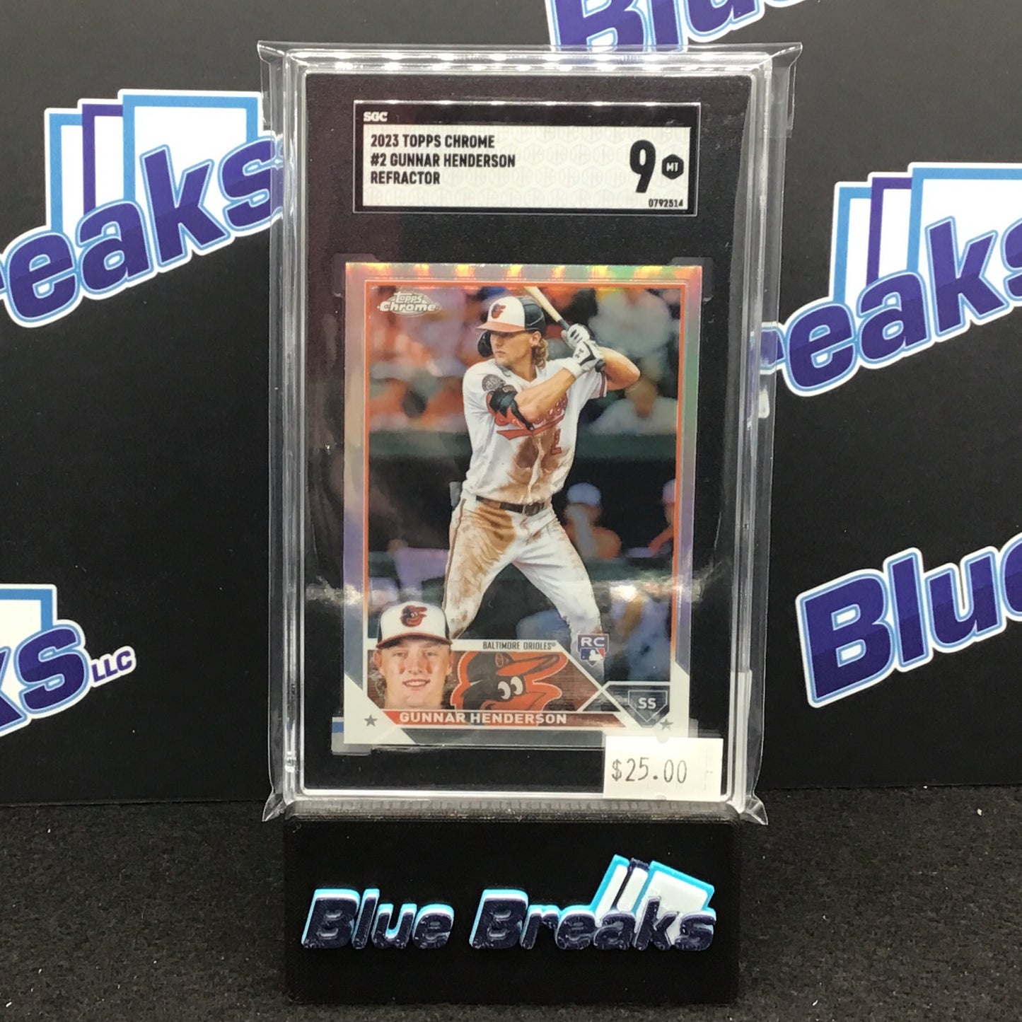 2023 Topps Chrome Refractor Gunnar Henderson #2 SGC 9 Orioles