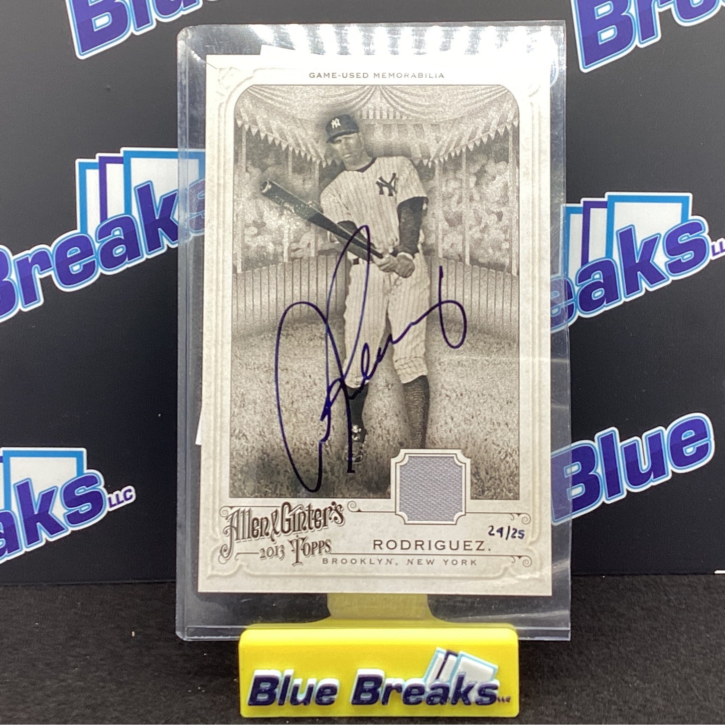 2013 Allen & Ginter Alex Rodriguez Relic - 24/25 Auto JSA Certified