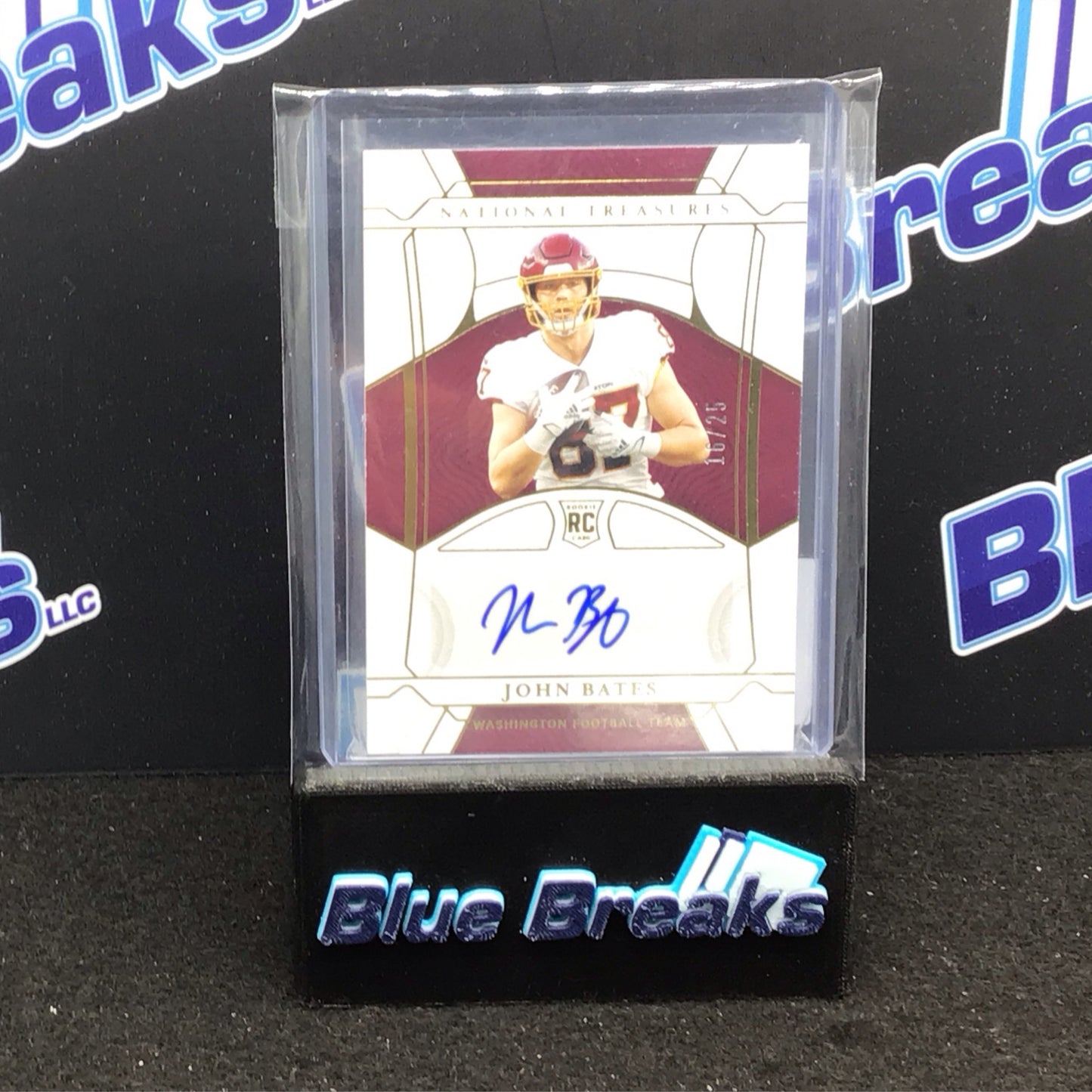 2021 Panini National Treasures Rookie Autograph John Bates 16/25 #146 Commanders