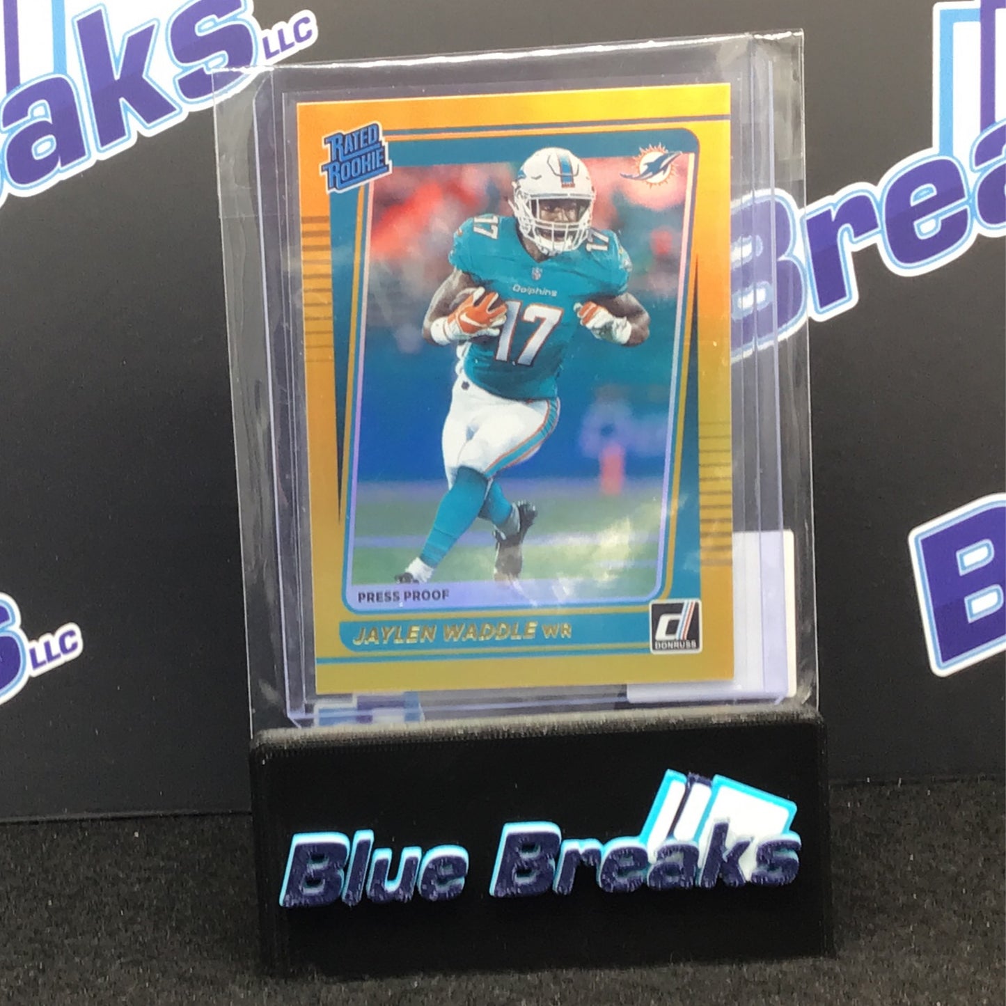 2021 Panini Donruss Rated Rookie Gold Press Proof Jaylen Waddle #263 Dolphins