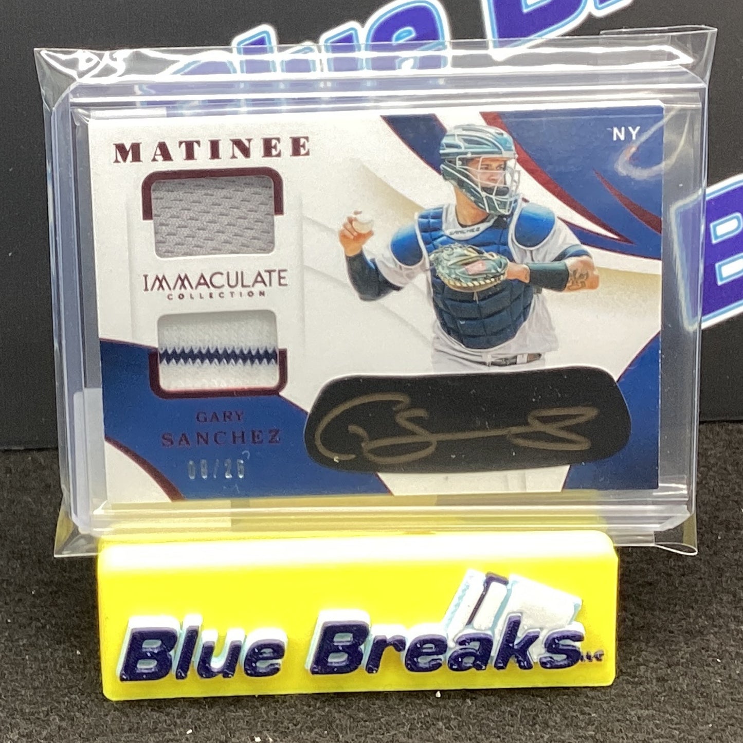 2020 Panini Immaculate Matinee dual relic auto Gary Sanchez 09/25 #MA-GL