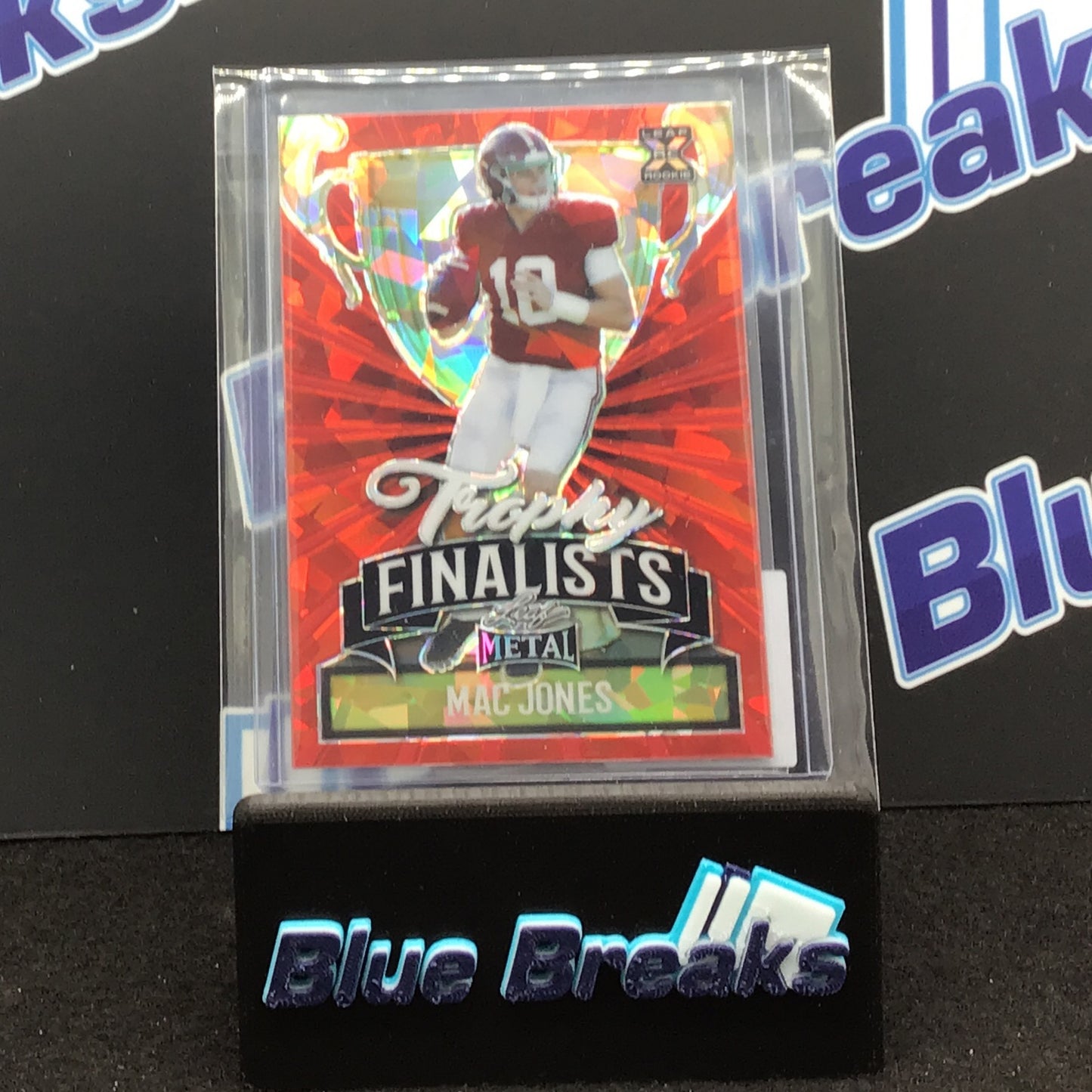 2021 Leaf Trophy Finalist Metal Red Mac Jones 2/3 #TF-03 Patriots