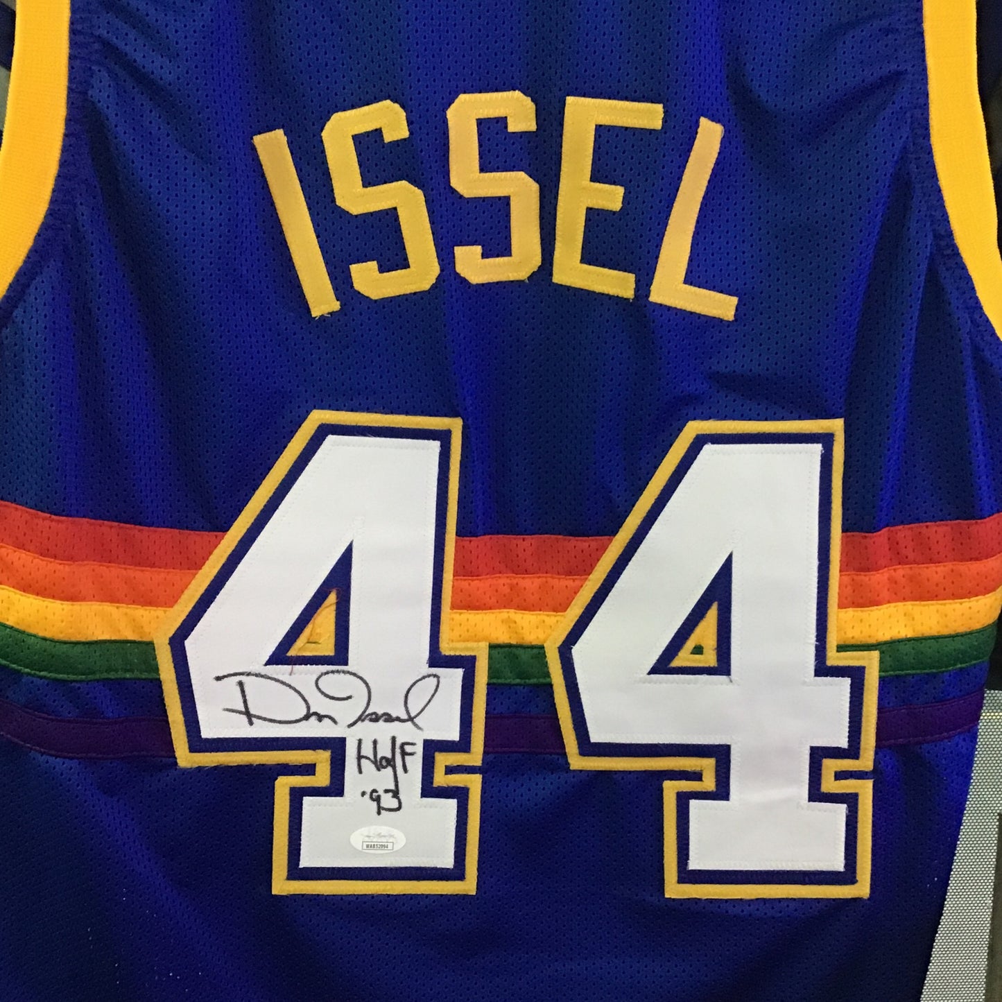 Dan Issel blue Nuggets autographed jersey JSA COA WA852994